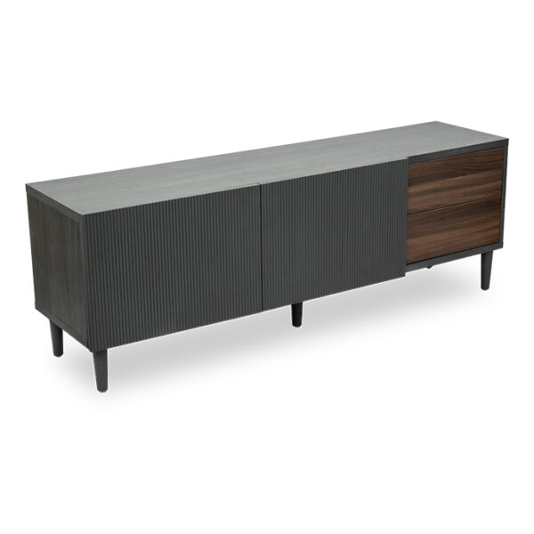 Mueble de Tv gris oxford/nogal - Imagen 2